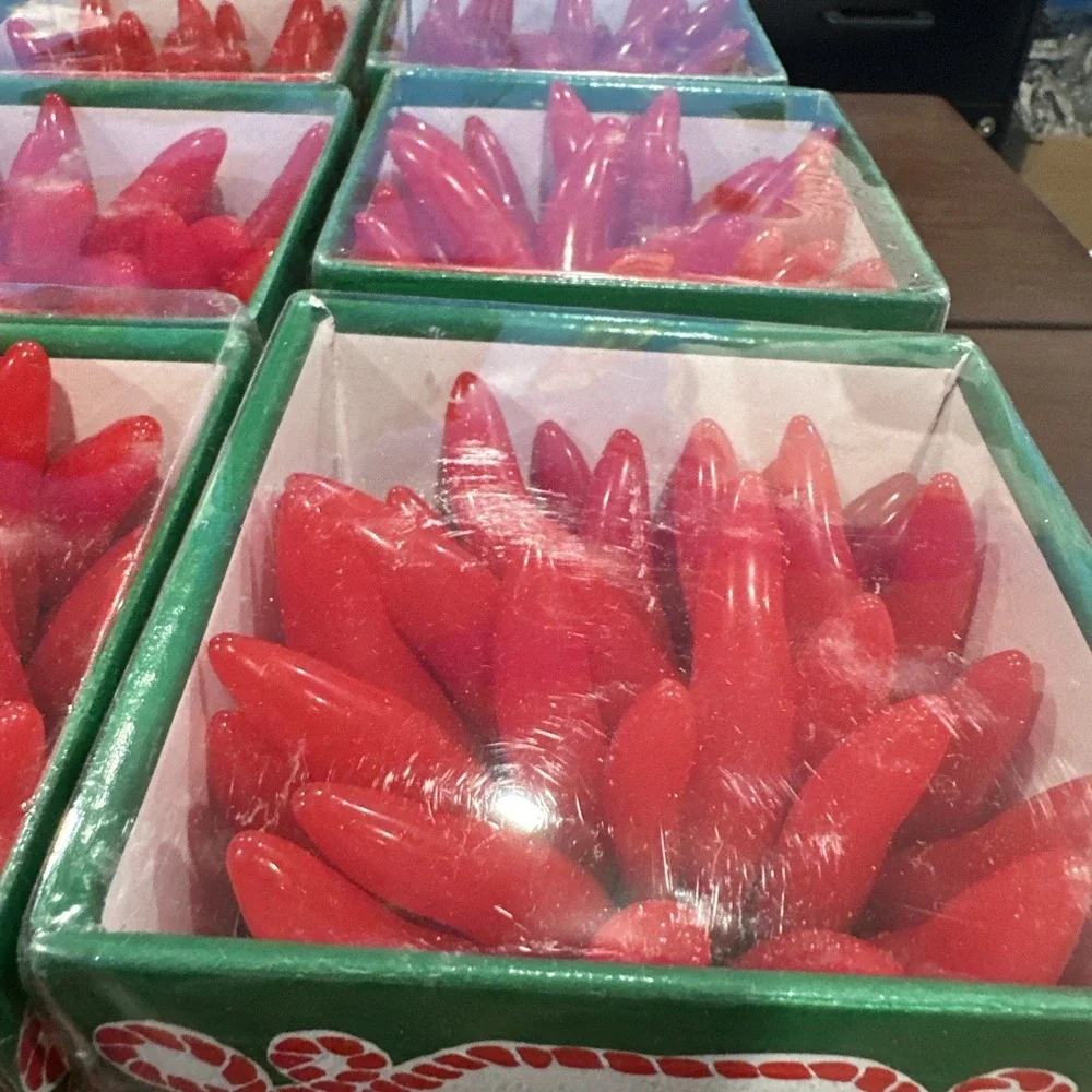 Crystal 35 Red Chili Pepper Lights 20' Add-a-String Indoor Electric New Tested 6